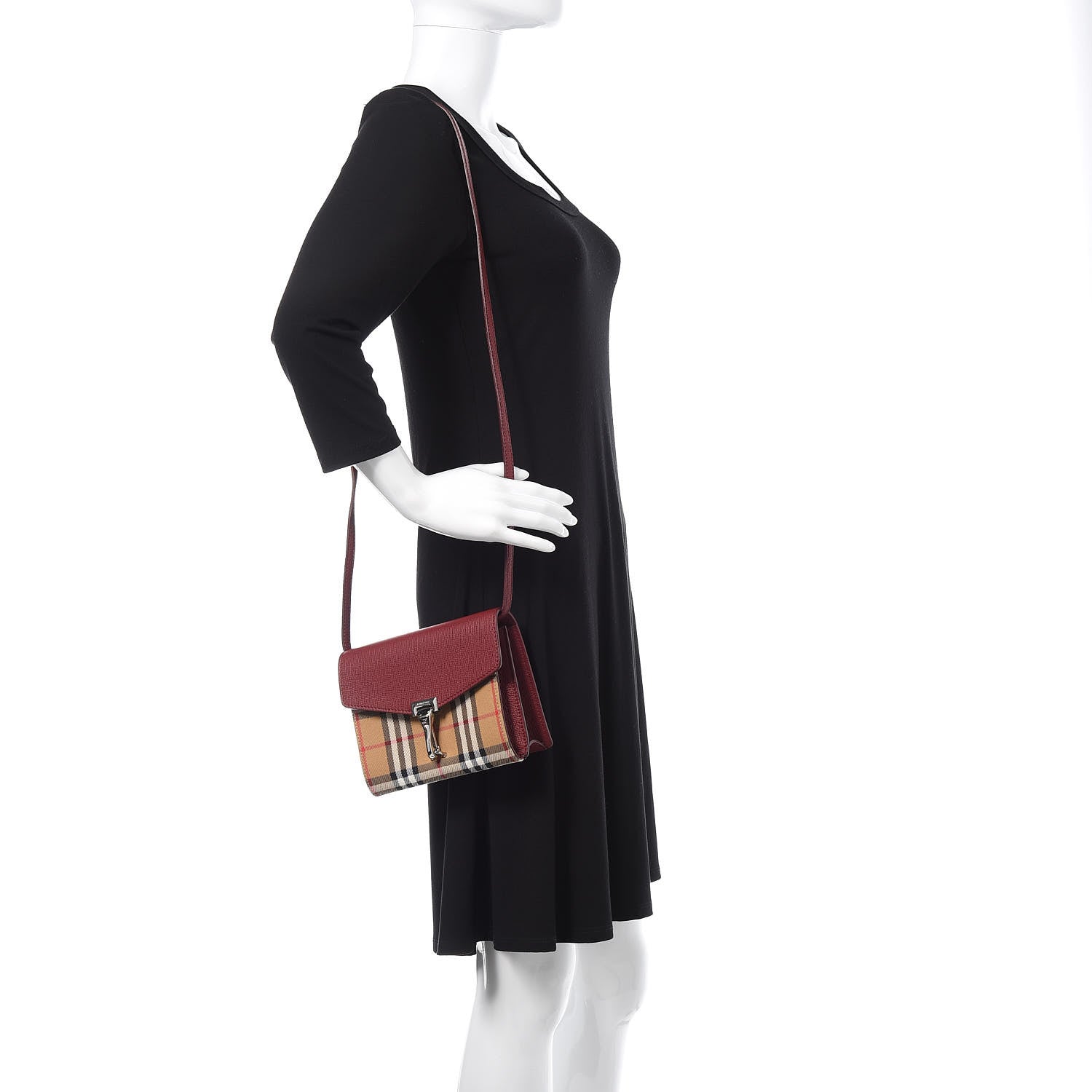 Burberry Derby Calfskin House Check Mini Macken Crossbody Bag Russet Red 2 of 8