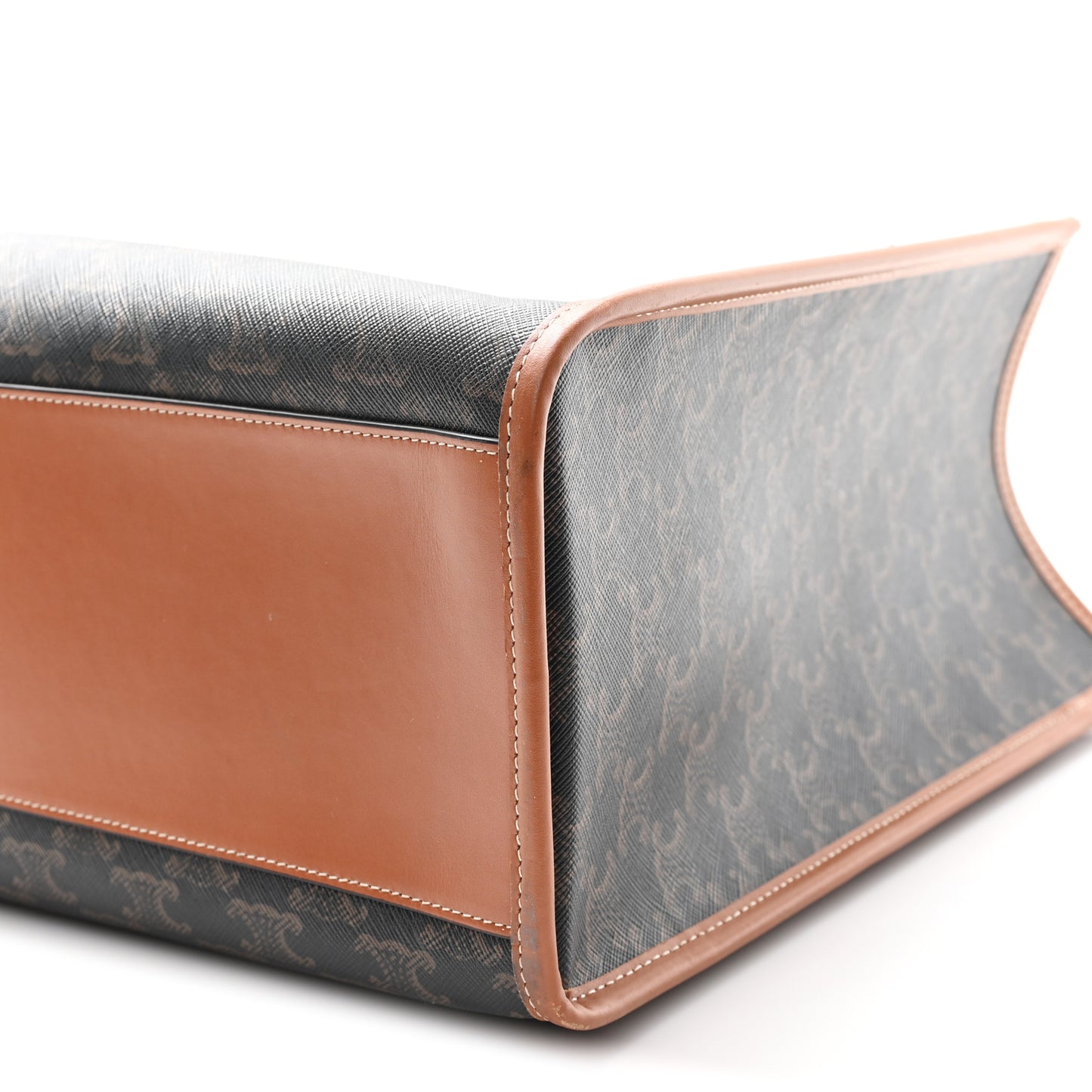 Triomphe Canvas Calfskin Horizontal Cabas Tan