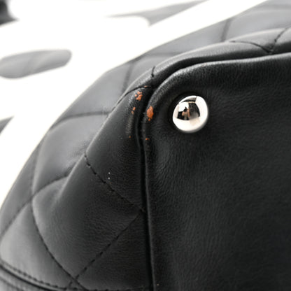 Chanel Calfskin Quilted Medium Cambon Tote Black White 11 of 15