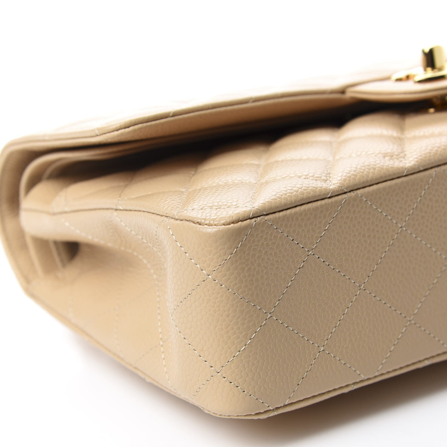 Chanel Caviar Quilted Medium Double Flap Beige Clair 6 of 11