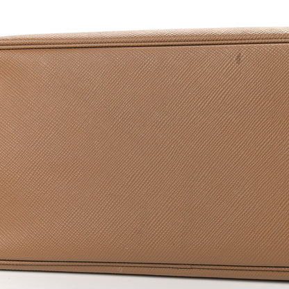 Prada Saffiano Cuir Small Double Bag Caramel Fuoco 14 of 16