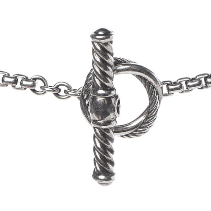 David Yurman Sterling Silver Pearl Infinity Station Chain Necklace 4 of 5