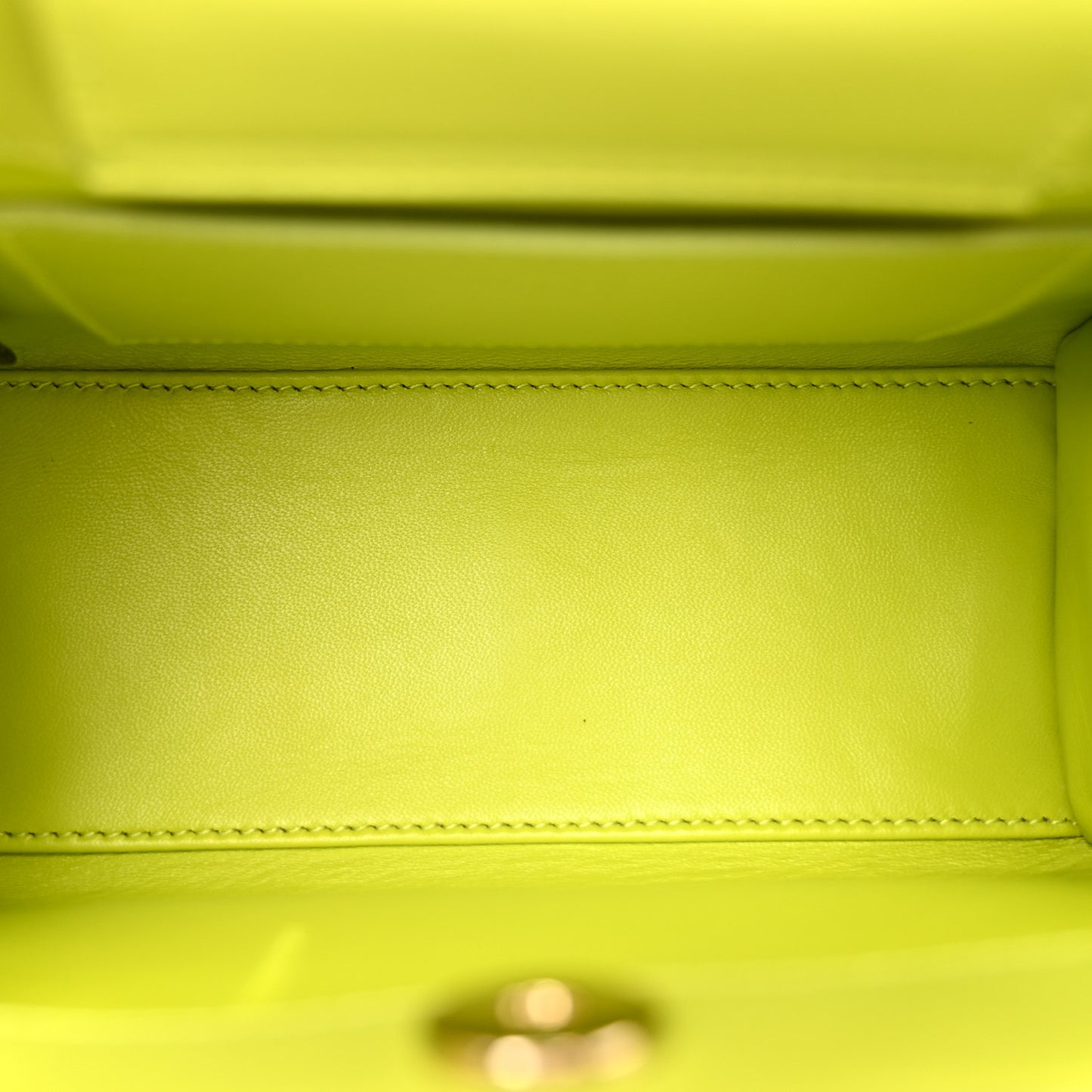 Calfskin Enamel Mini Diana Tote Bag Bright Green