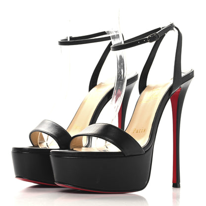 Christian Louboutin Nappa Loubi Queen Alta 150 Platform Sandals 37.5 Black 4 of 9