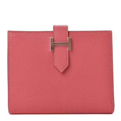 Hermes Chevre Mysore Bearn Compact Wallet Rose Lipstick 1 of 7