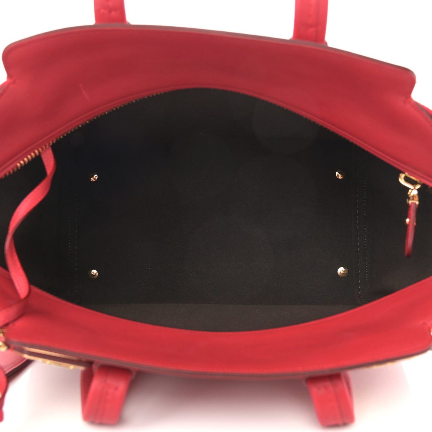 Calfskin Small Verve Double Zip Tote Rosso