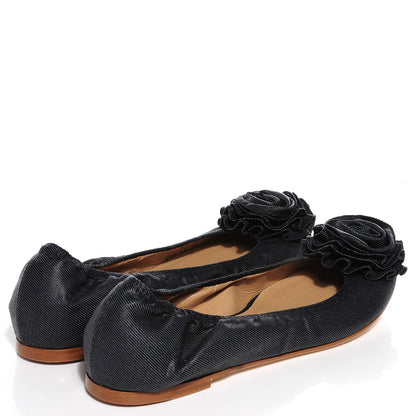 Valentino Garavani Denim Petale Ballerina Flats 39 Black 4 of 7