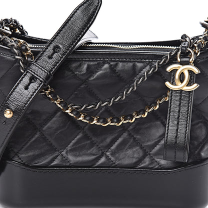 Chanel Aged Calfskin Quilted Small Gabrielle Hobo Black 10 of 11