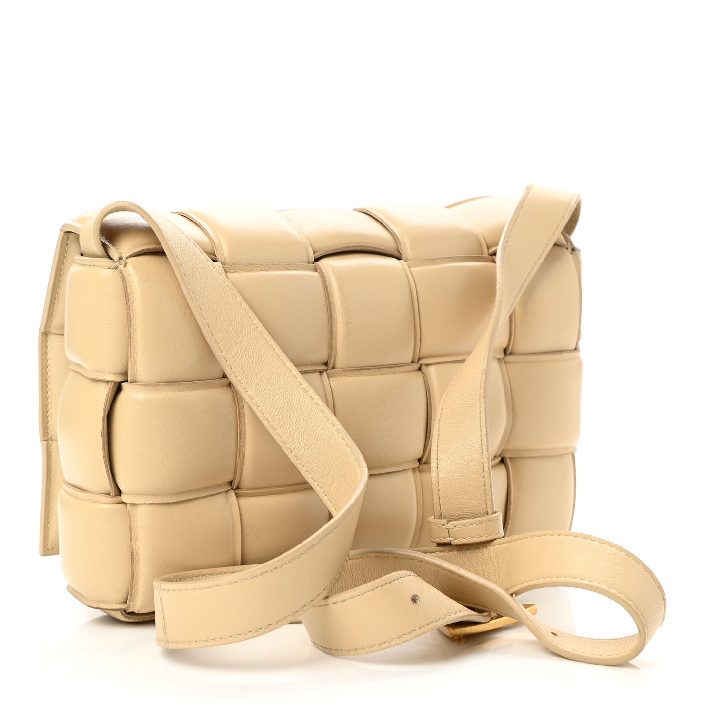 Nappa Maxi Intreccio Padded Cassette Crossbody Bag Porridge