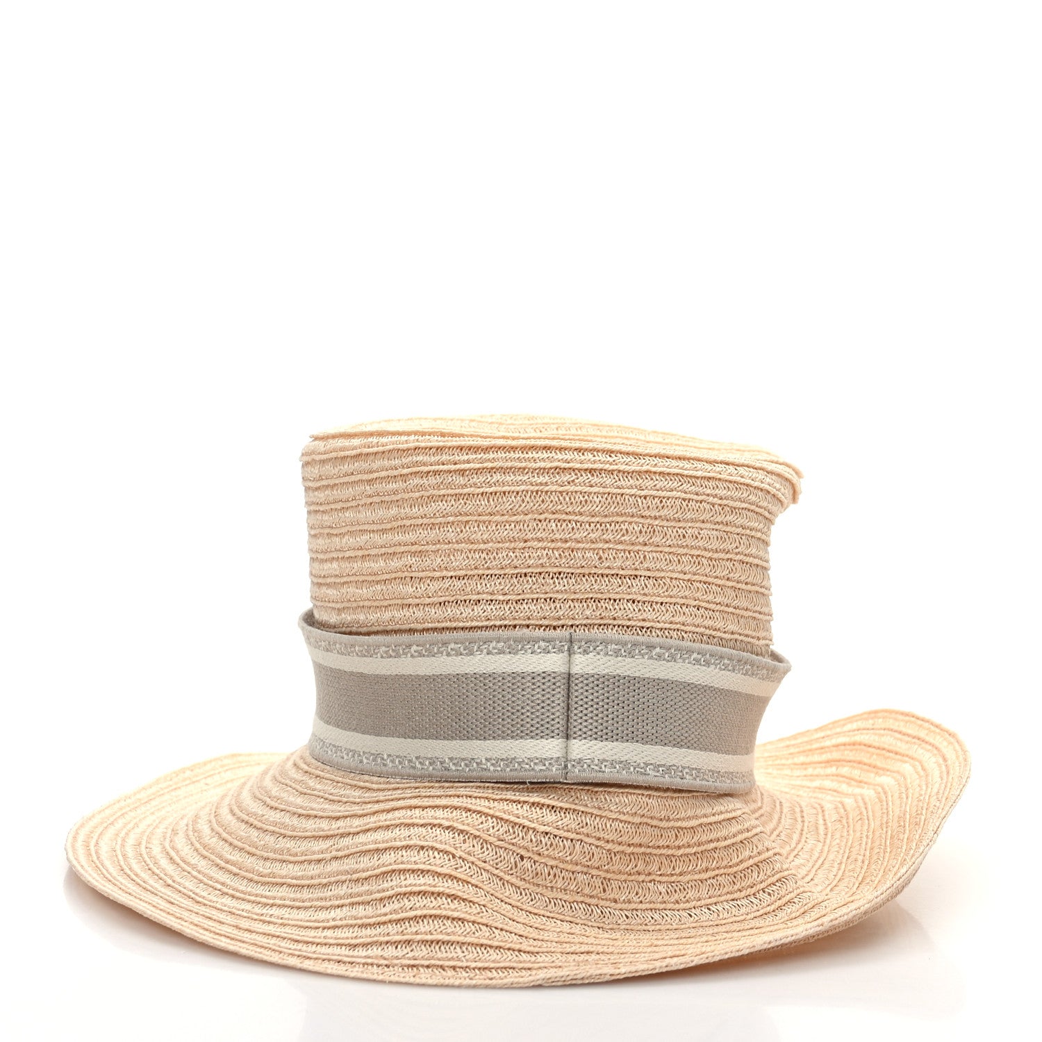 Christian Dior Straw Lage Dioresort Brim Hat 58 Natural 4 of 7