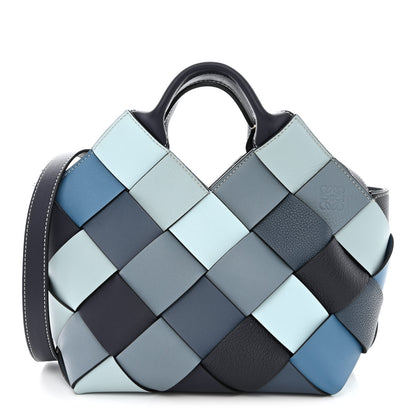 Loewe Calfskin Woven Small The Surplus Collection Basket Bag Steel Crystal 1 of 12