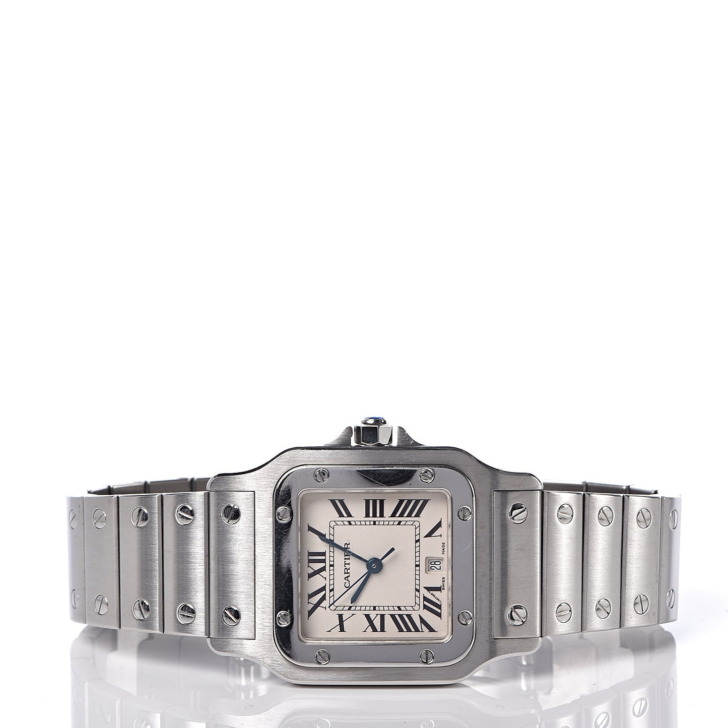 Stainless Steel 29mm Santos De Galbee Quartz Watch