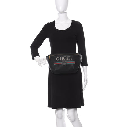 Gucci Grained Calfskin Logo Belt Bag Black 2 of 10