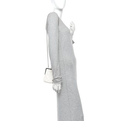 Chanel Lambskin Plexi Quilted CC Evening Clutch With Chain White 2 of 10