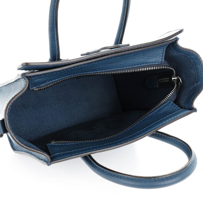 Celine Drummed Calfskin Nano Luggage Orage 6 of 8