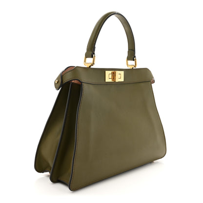 Fendi Vitello Seta Shiny Nappa Medium Peekaboo I SEE U Satchel Avocado Light Rose 3 of 14