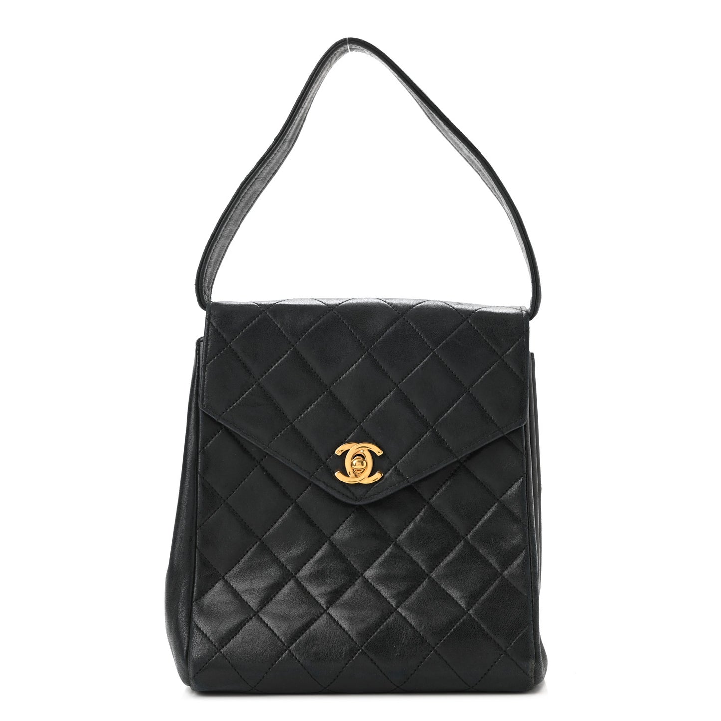 Lambskin Quilted Flap Bag Navy