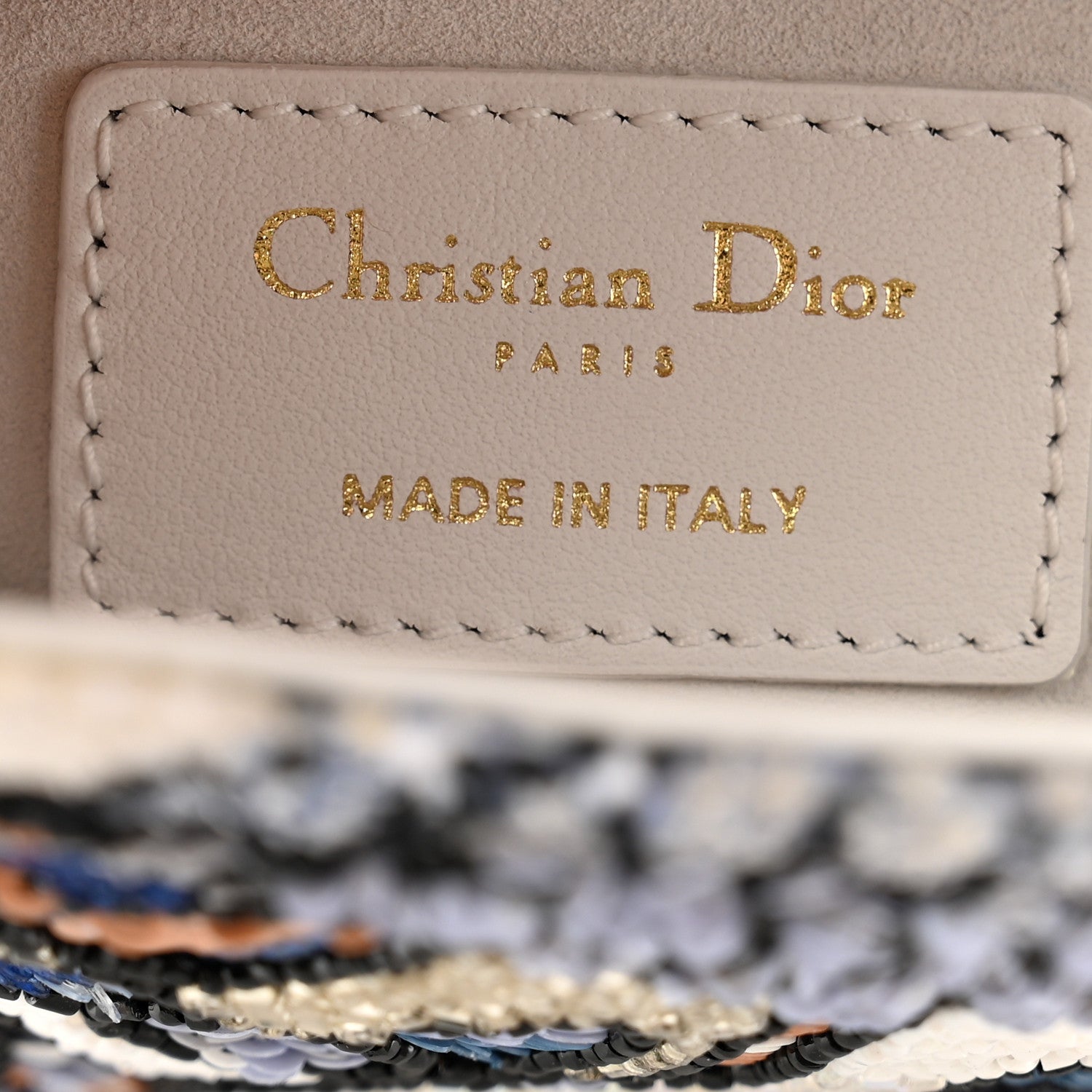 Christian Dior Calfskin Toile de Jouy Beaded Sequin Embroidered Small Mexico Lady Dior White Pastel Midnight Blue 6 of 12
