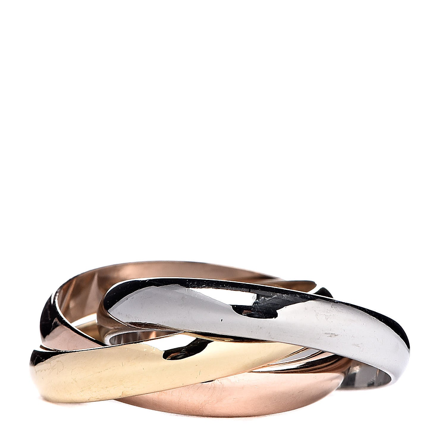 Cartier 18K Pink Yellow White Gold Classic Les Must De Trinity Ring 53 6.25 3 of 4