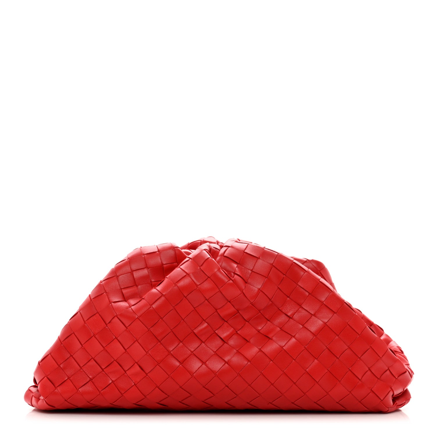 Bottega Veneta Nappa Maxi Intrecciato The Pouch Oversized Clutch Bright Red 1 of 8
