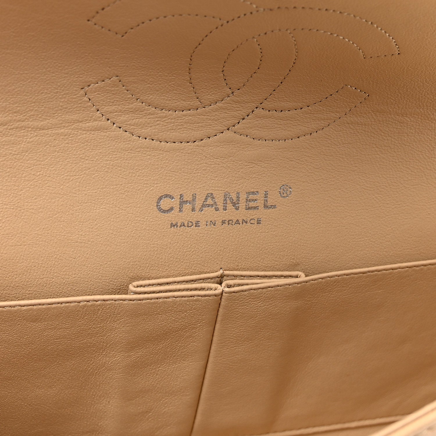 Chanel Lambskin Quilted Medium Double Flap Beige 6 of 10