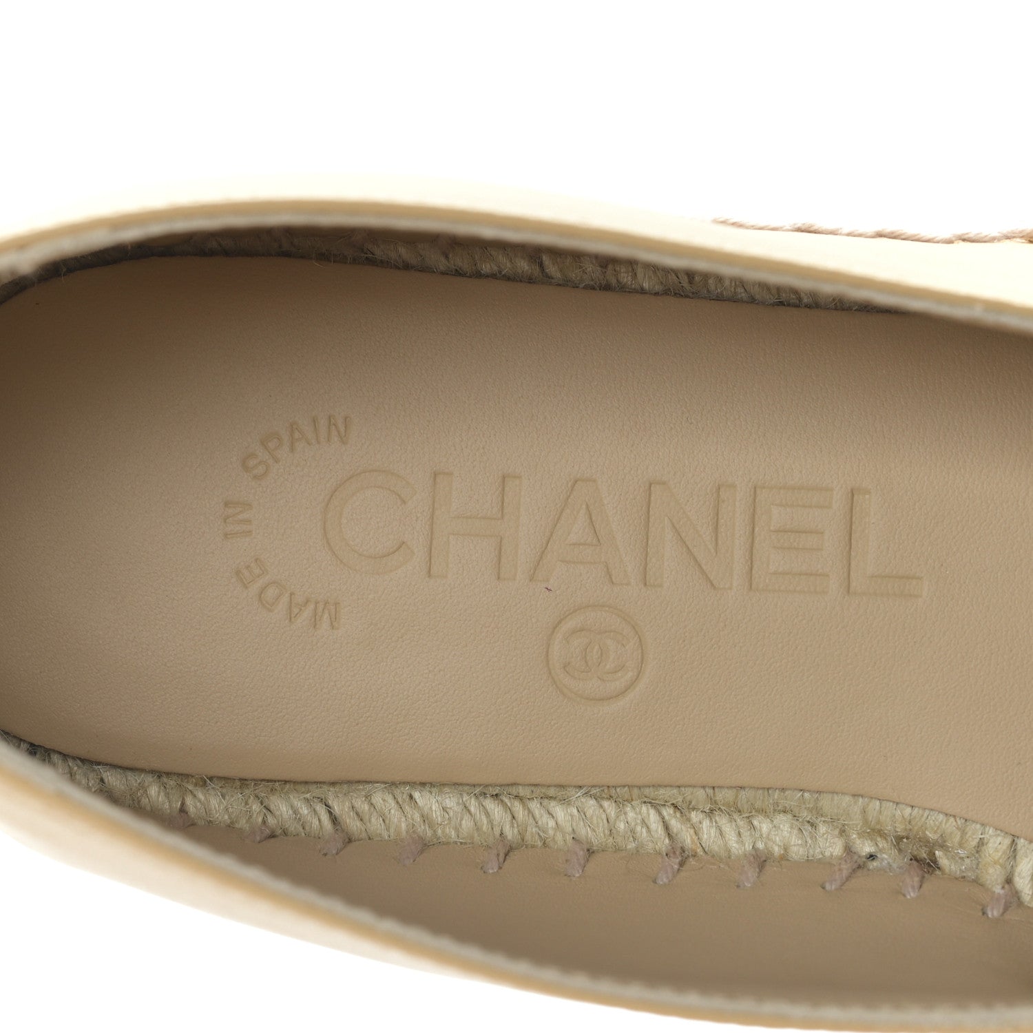 Chanel Lambskin CC Espadrilles 38 Beige Black 8 of 8