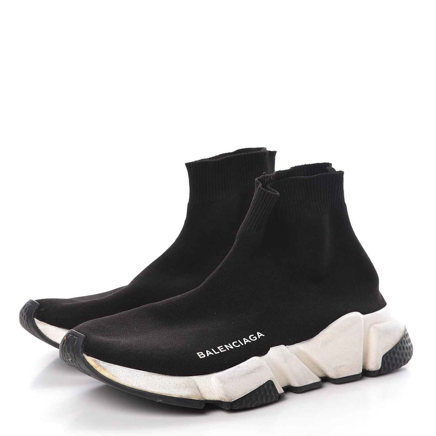 Neoprene Knit Womens Speed Sneakers 36 Black White