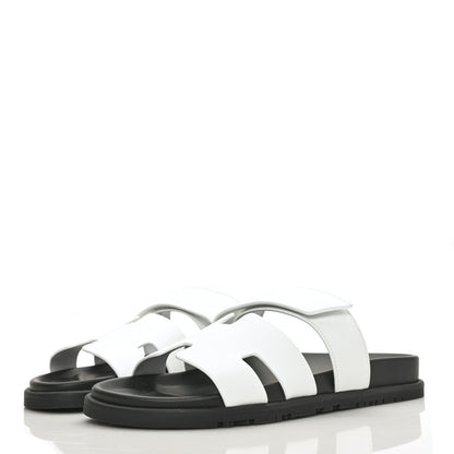 Hermes Epsom Womens Chypre Sandals 40 White 3 of 9