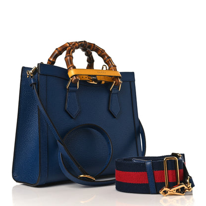 Gucci Textured Dollar Calfskin Web Small Diana Tote Bag Royal Crop 2 of 10