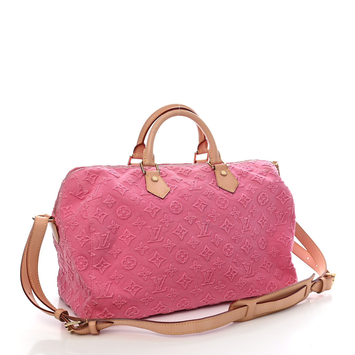 Denim Monogram Stone Speedy Bandouliere 35 Rose