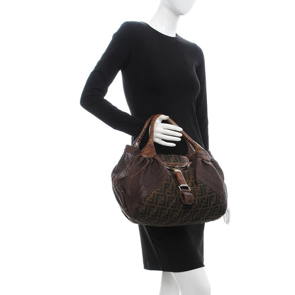Fendi Zucca Nappa Nuvolata Vitello Tortuga Spy Tobacco Moro 2 of 18