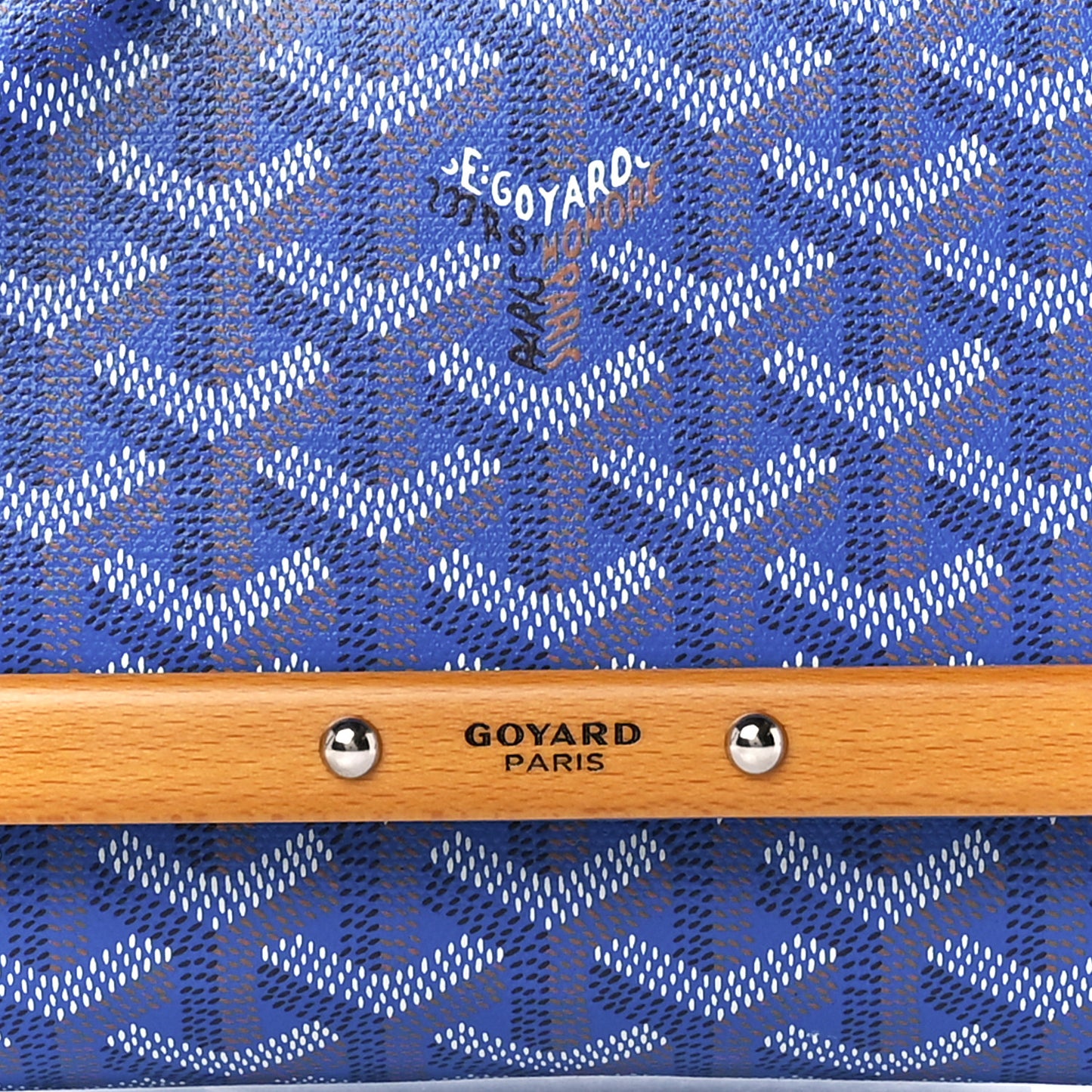 Goyardine Monte Carlo Bois Clutch With Strap Sky Blue