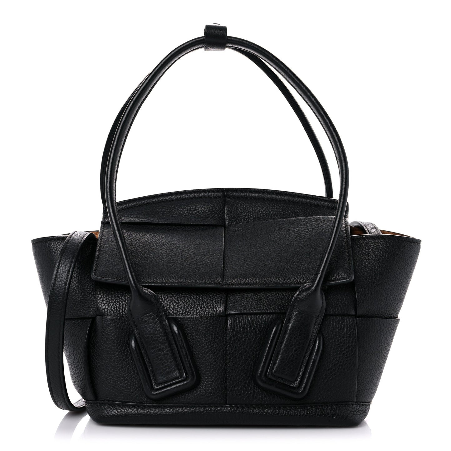 Grained Calfskin Mini Maxi Intrecciato Arco 33 Black