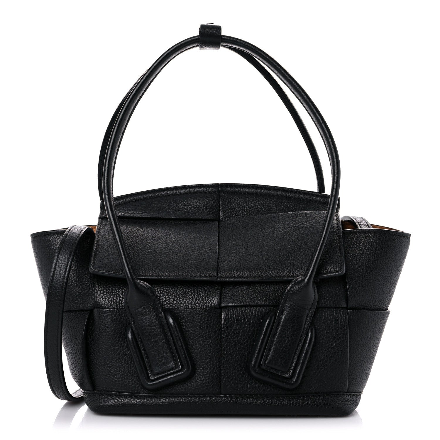 Bottega Veneta Grained Calfskin Mini Maxi Intrecciato Arco 33 Black 1 of 9