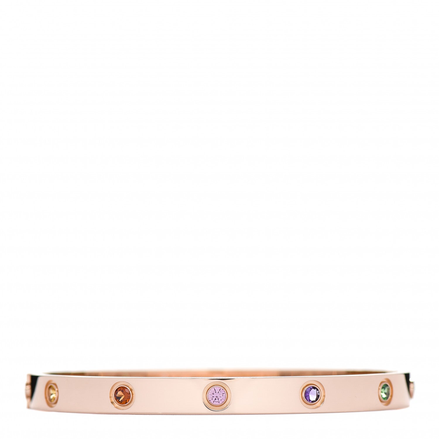 Cartier 18K Pink Gold Sapphire Garnet Amethyst LOVE Bracelet 18 1 of 4