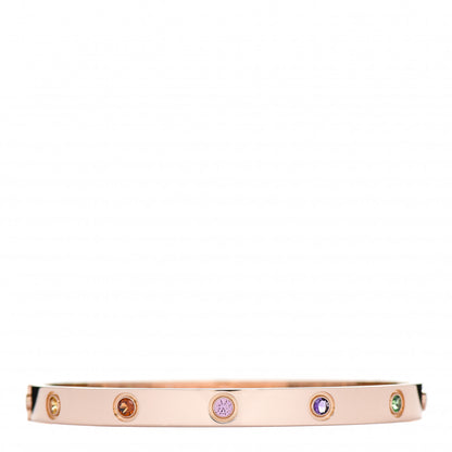 Cartier 18K Pink Gold Sapphire Garnet Amethyst LOVE Bracelet 18 1 of 4