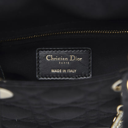 Christian Dior Satin Swarovski Crystal Cannage Mini Lady Dior Black 6 of 8