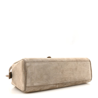 Chanel Suede Calfskin Large Perfect Bowling Bag Grey 4 of 10