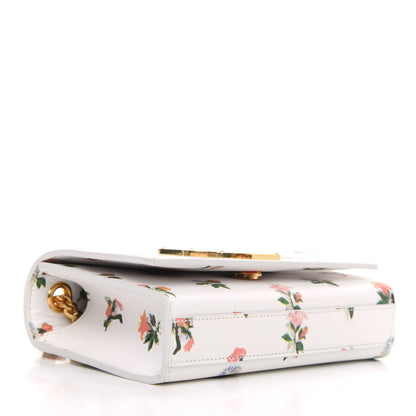 Saint Laurent Calfskin Prairie Flower Printed Medium Classic Monogram Kate Satchel White 4 of 9