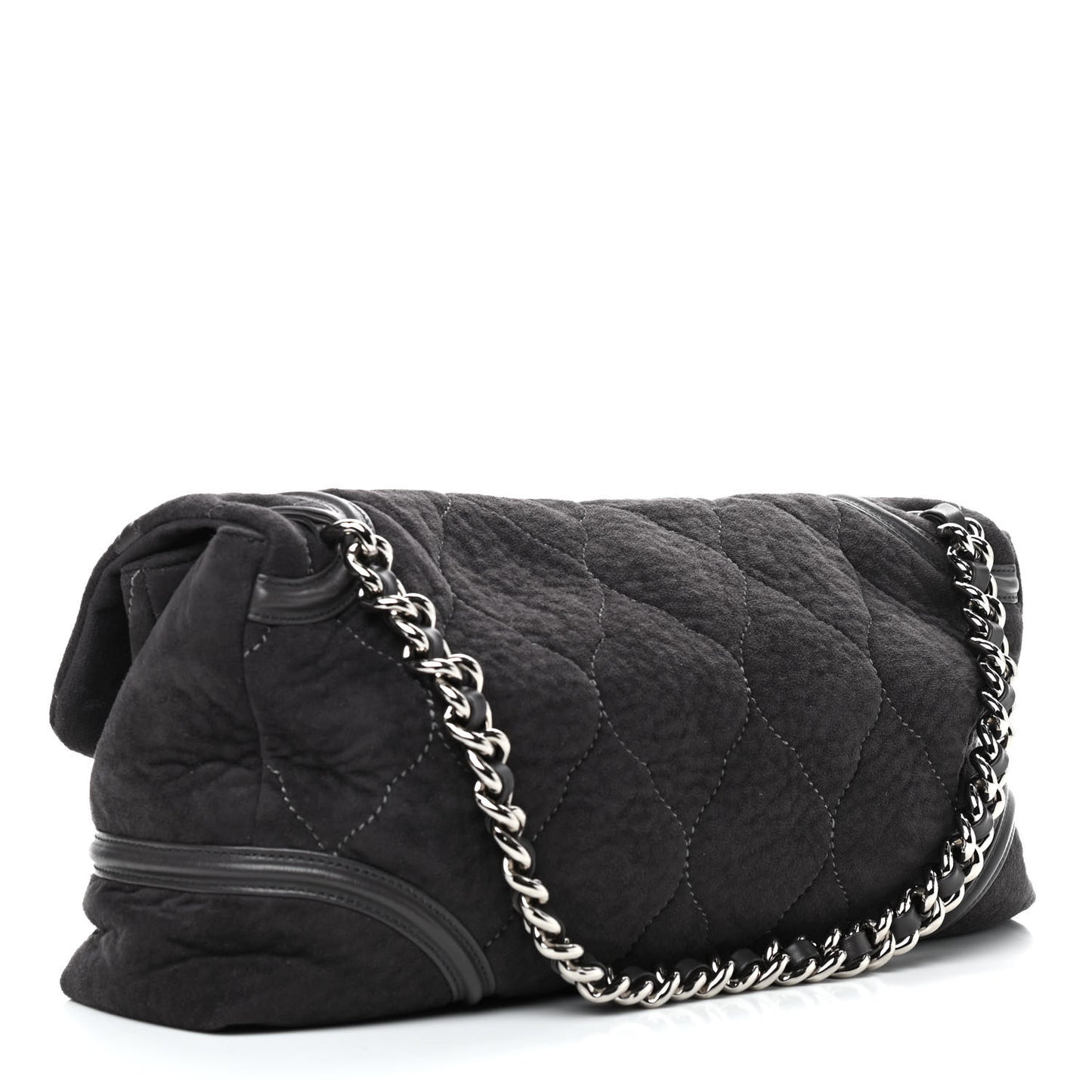 Microsuede Quilted Rodeo Drive Flap Grey