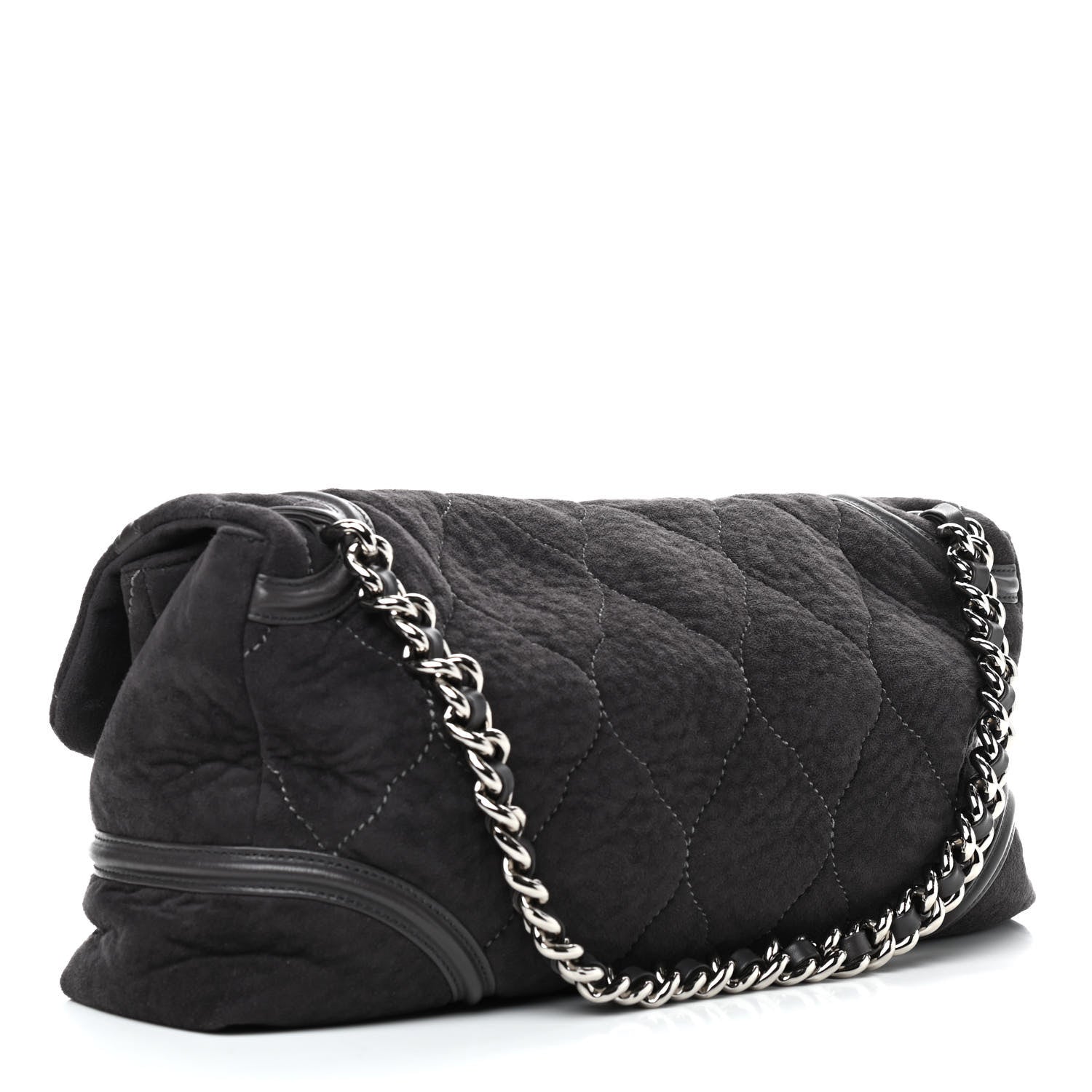 Chanel Microsuede Quilted Rodeo Drive Flap Grey 3 of 11