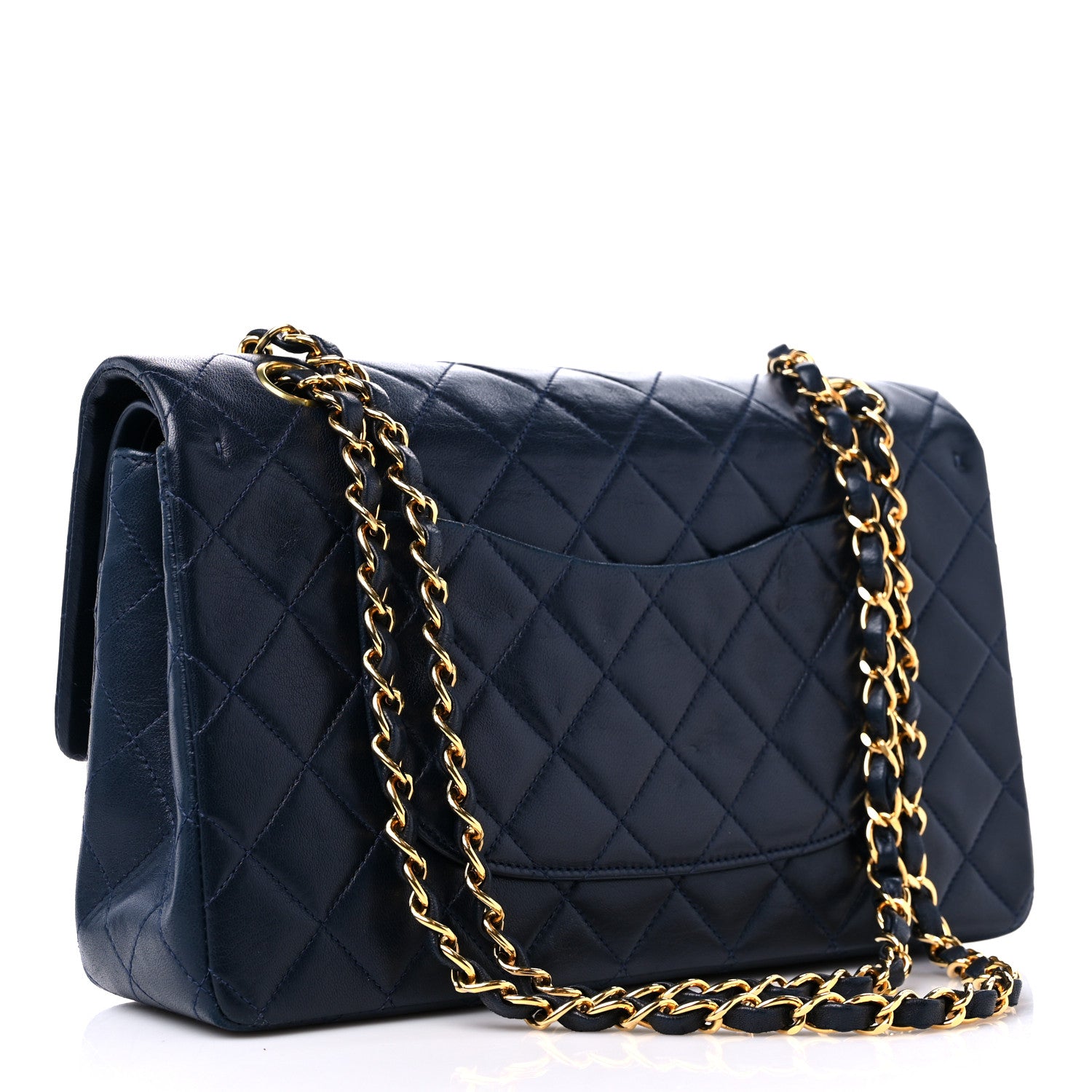 Chanel Lambskin Quilted Medium Double Flap Navy 3 of 15