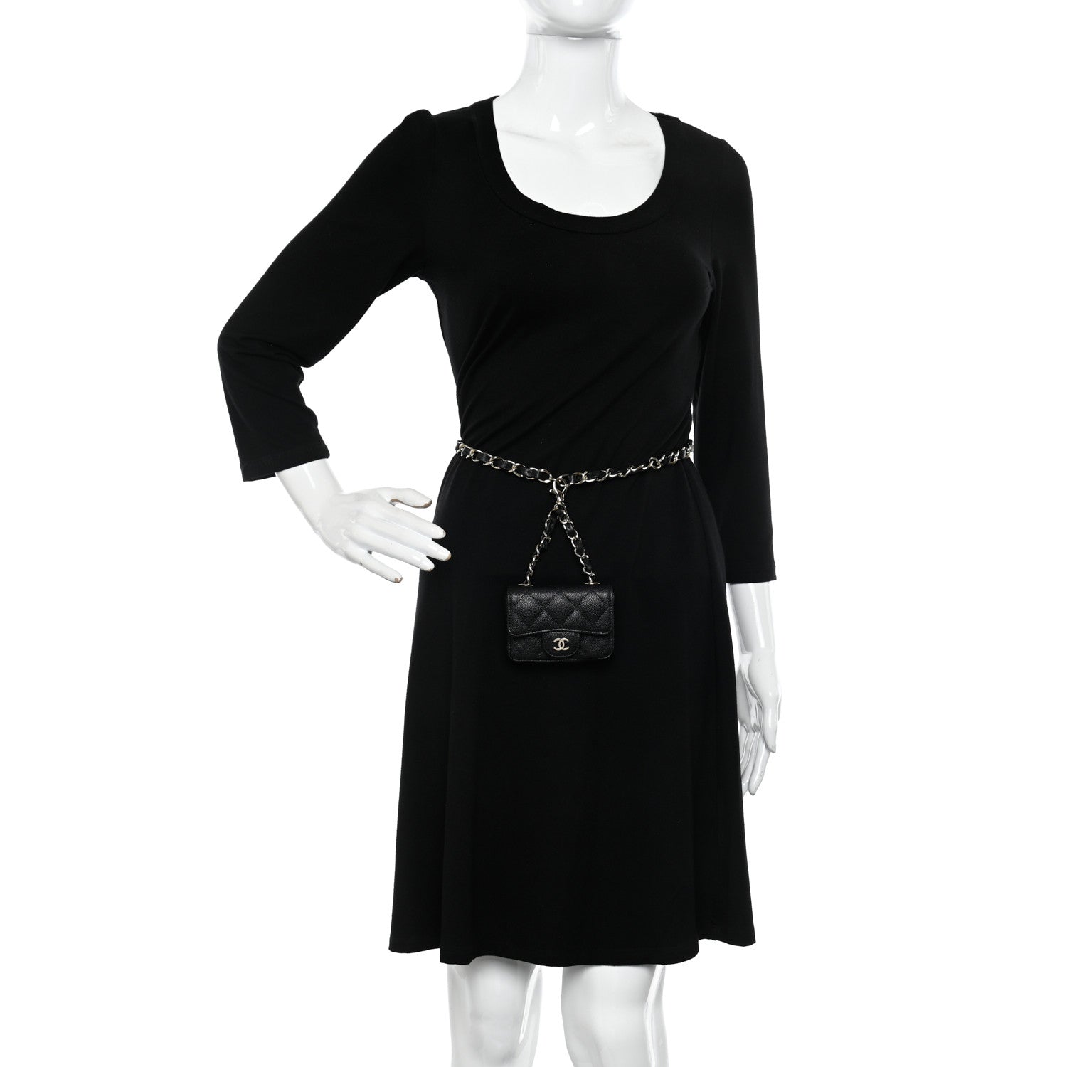 Chanel Caviar Quilted Mini Chain Belt Bag Black 2 of 14