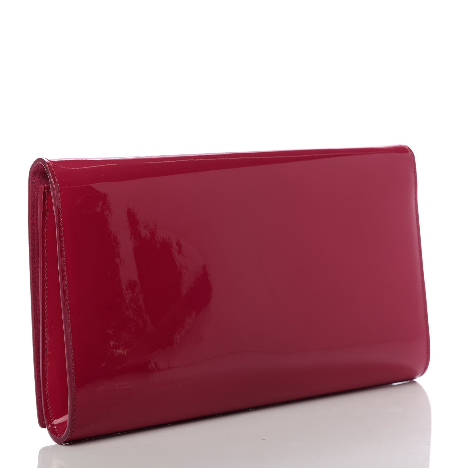 Saint Laurent Patent Monogram Large Belle De Jour Clutch Fuchsia 3 of 6