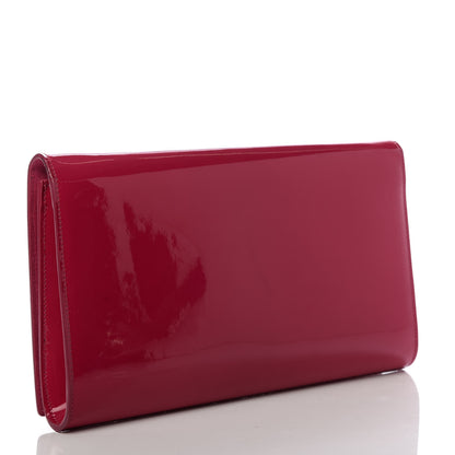 Saint Laurent Patent Monogram Large Belle De Jour Clutch Fuchsia 3 of 6