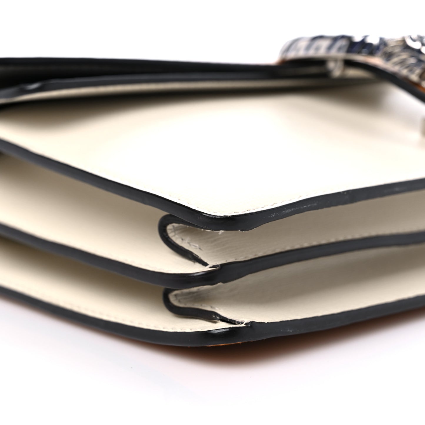Azalea Calfskin Enamel Tri-Color Small Dionysus Shoulder Bag Mystic White Sun Oil Black Electric Blue