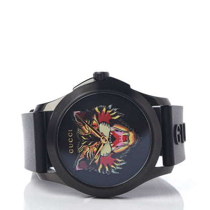 Gucci PVD Stainless Steel Rubber 38mm G-Timeless Angry Cat Quartz Watch Black 3 of 5