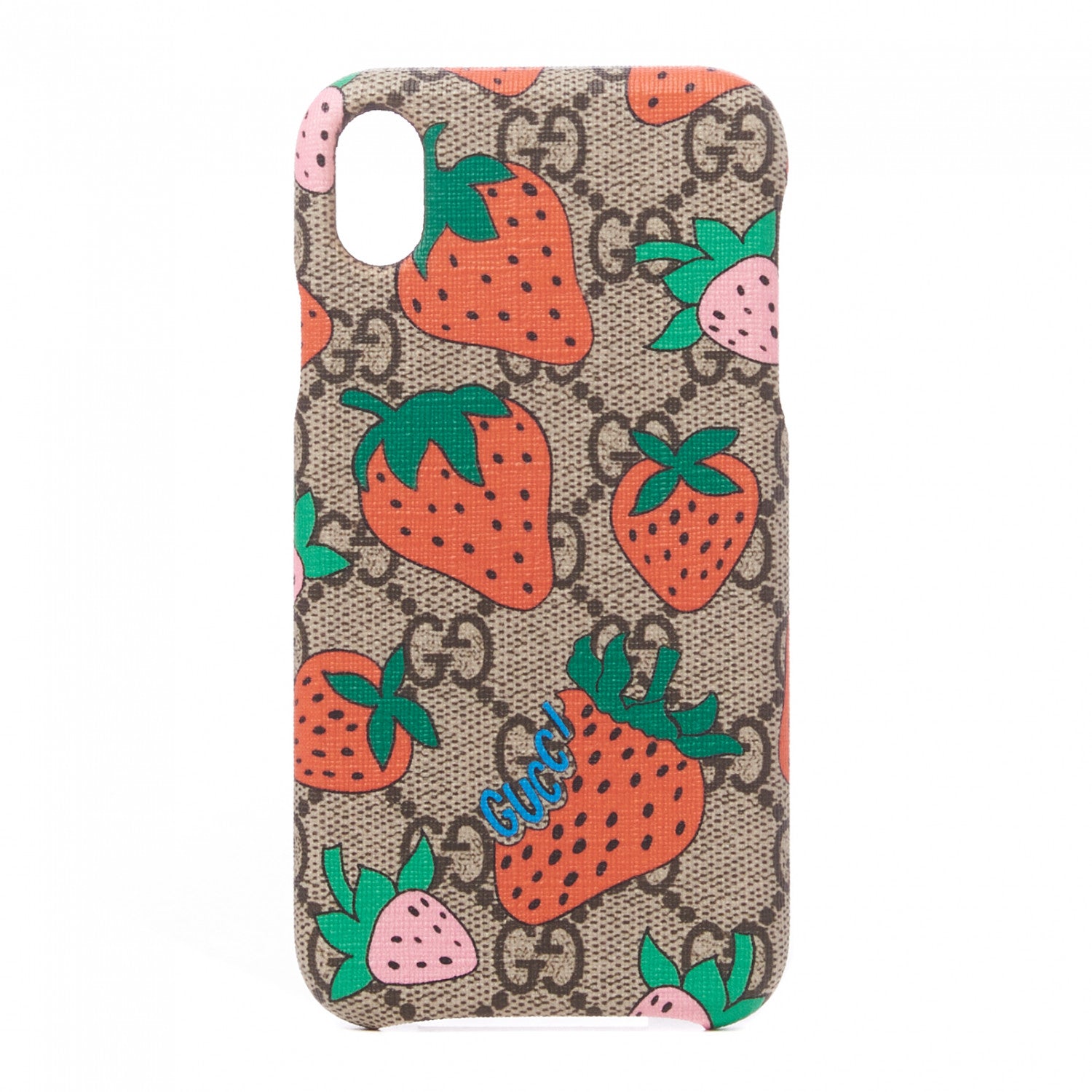 Gucci GG Supreme Monogram Strawberry iPhone XR Case 1 of 5