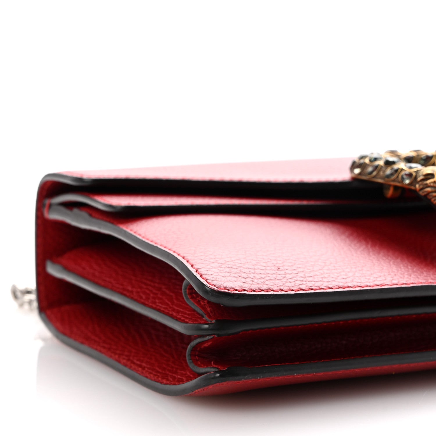 Gucci Dollar Calfskin Swarovski Crystal Small Dionysus Shoulder Bag Hibiscus Red 9 of 11