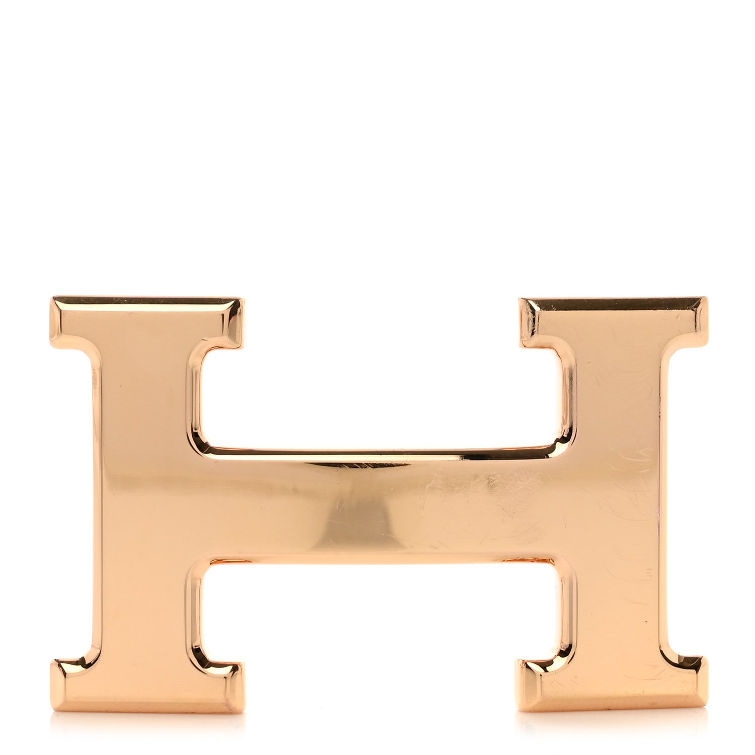 Hermes Brass Rose Gold Plated Polished 32mm H Belt Buckle 1 of 4